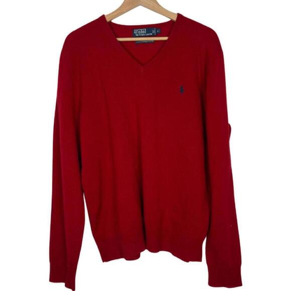 Ralph Lauren Other - 90's Ralph Lauren Red 100% Lamb's Wool Long Sleeve Sweater